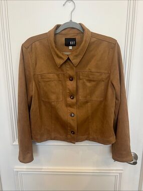EUC Kut From The Kloth Faux Suede Matilda Crop Jacket. Size XL. Color is Whiskey